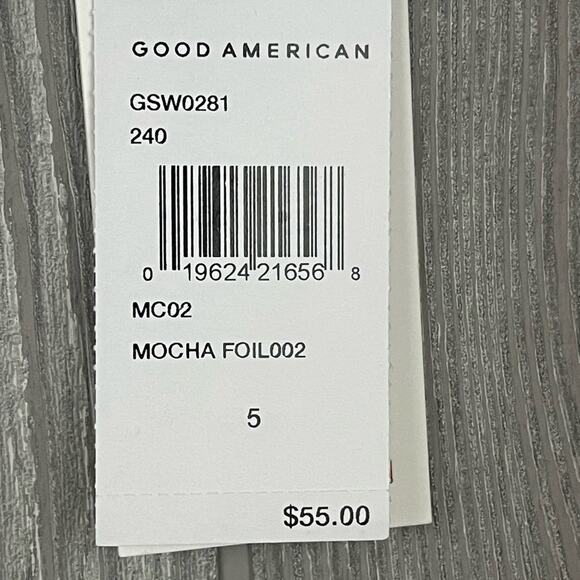 Good American Foil Ruched Bikini Bottom in Mocha Foil Size 5 (2XL) NWT‎ - Picture 8 of 9